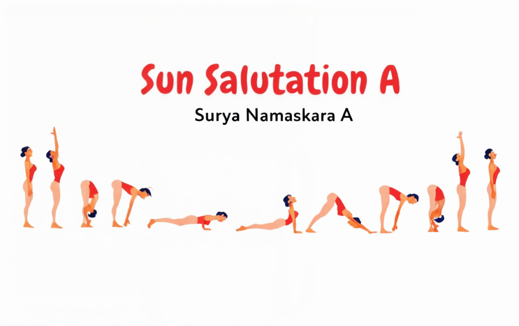 Benefits and the 12 steps of Hatha Yoga Sun Salutation